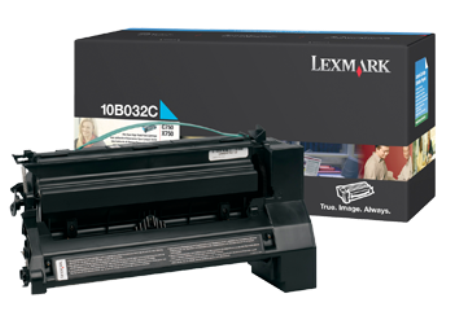 Картридж лазерный Lexmark 10B032 голубой оригинальный