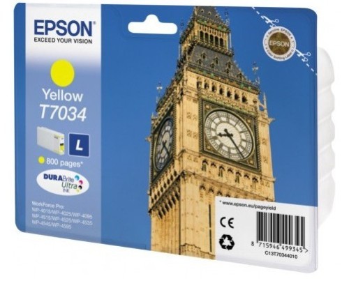 Картридж струйный Epson T7034 (C13T70344010) желтый