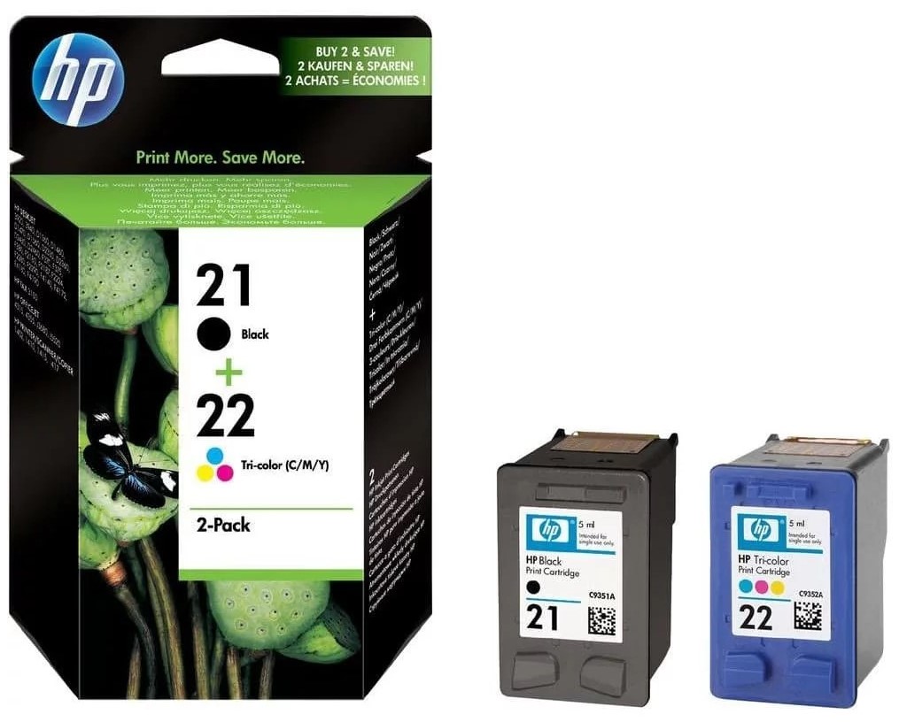 Комплект картриджей HP 21/22 (SD367AE) цветной и черный