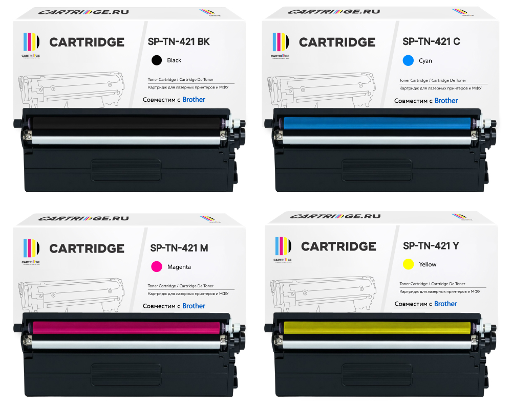 Комплект картриджей SP ТN-421 для Brother (Black, Cyan, Yellow, Magenta)