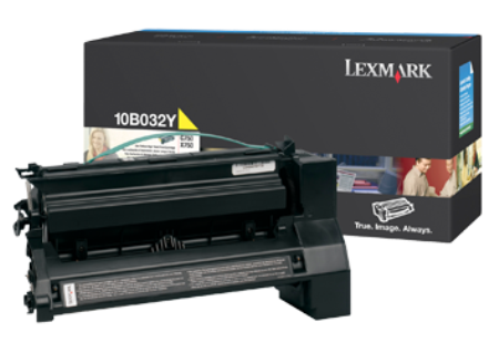 Картридж лазерный Lexmark 10B032 желтый оригинальный