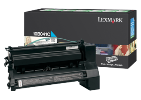Картридж лазерный Lexmark 10B041 (Return Program) голубой оригинальный