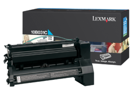 Картридж лазерный Lexmark 10B031 голубой оригинальный