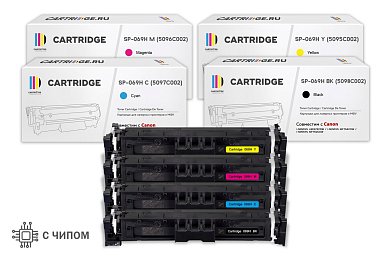 Комплект картриджей SP 069HBK-069HC-069HM-069HY для Canon (с чипом)