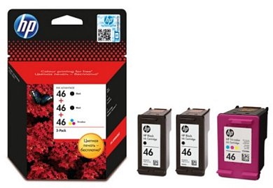 Комплект картриджей HP 46 (F6T40AE) цветной и 2 черных